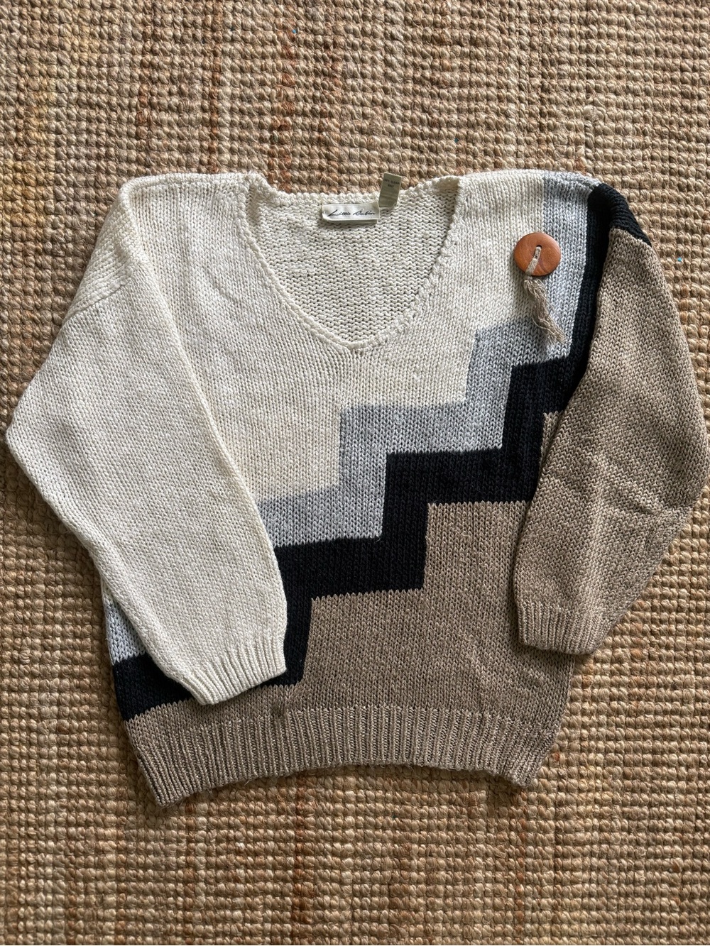 Lillie Rubin Vintage Geometric Knit Sweater | Size L